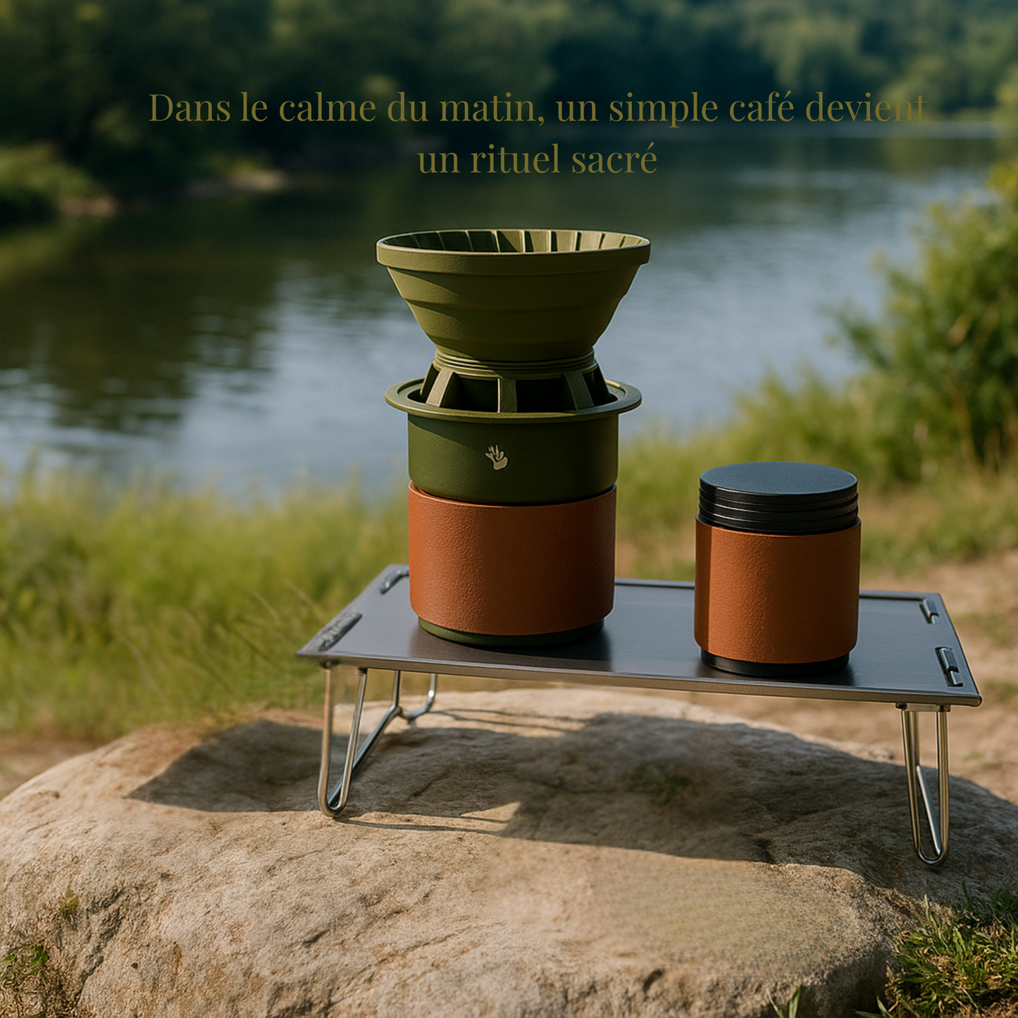 Set Café Nomade – kit de filtration avec mug isotherme, filtre silicone & pochette