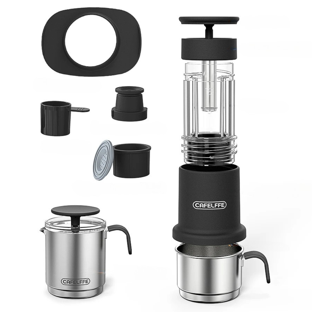 Machine à Café Portable 3-en-1 – Compatible Capsules Nespresso® & Café Moulu – Avec Mousseur Manuel