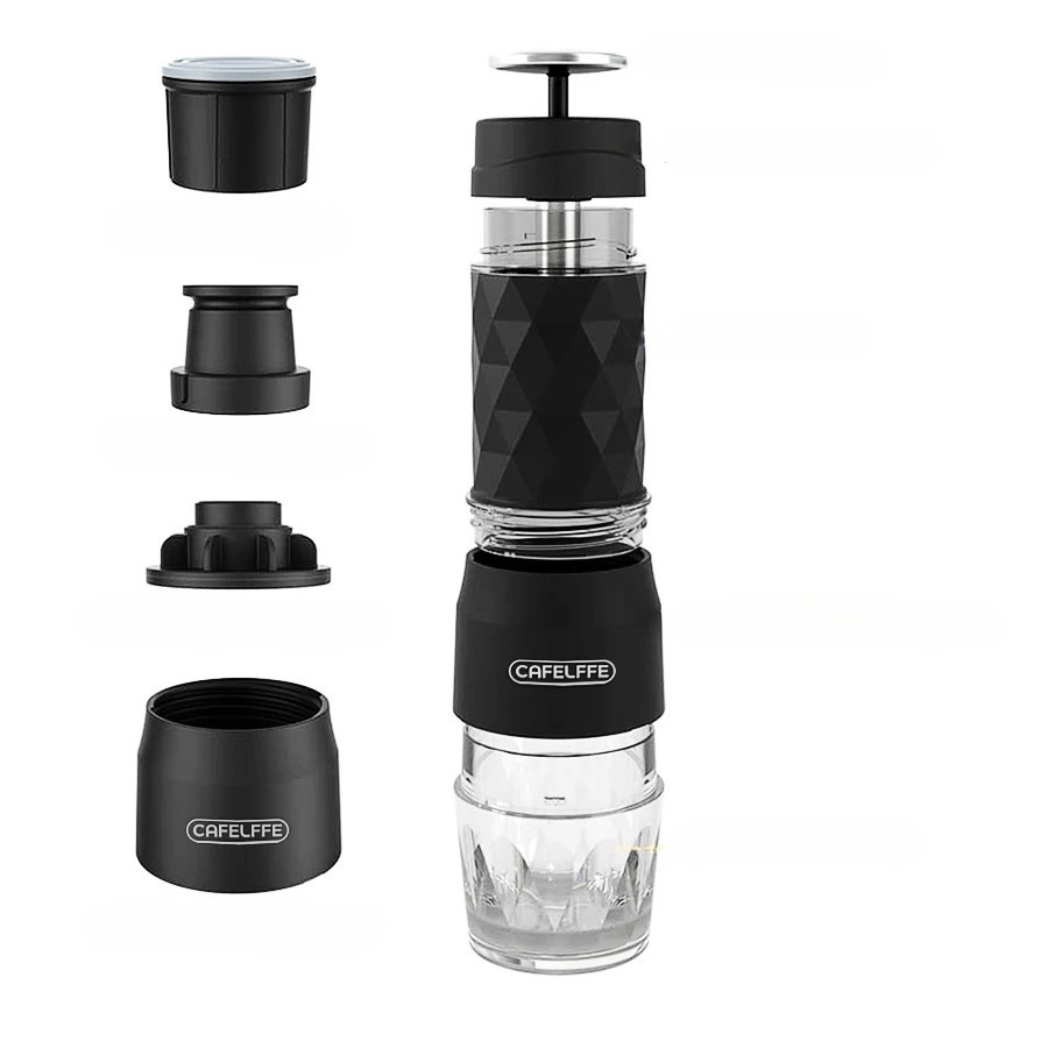 Machine à Café Portable 3-en-1 – Compatible Capsules Nespresso®, Dolce Gusto® & Café Moulu