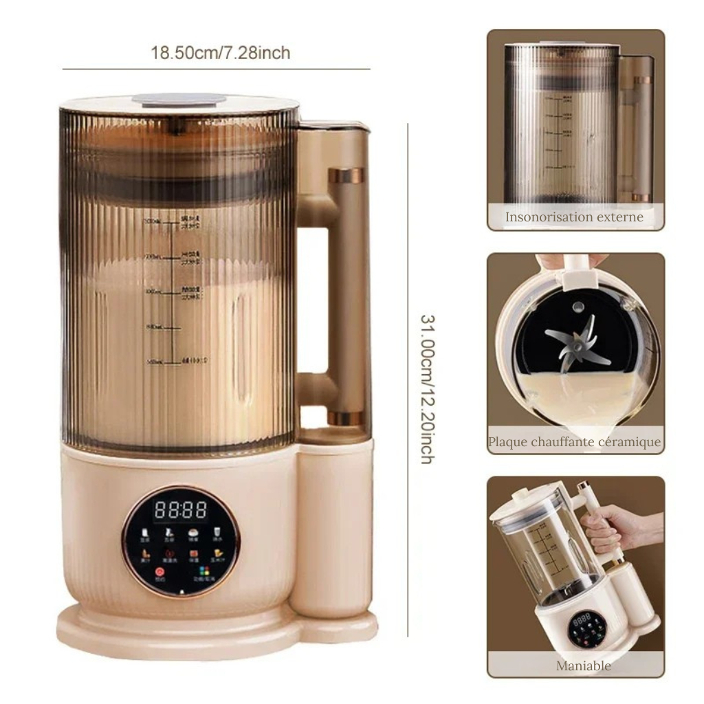 Machine à lait végétal multifonction 1500 ml  Silencieuse & intelligente