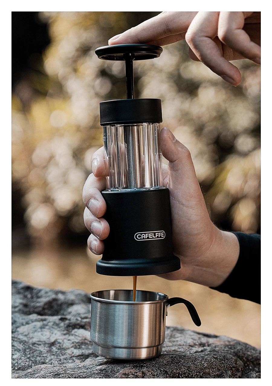 Machine à Café Portable 3-en-1 – Compatible Capsules Nespresso® & Café Moulu – Avec Mousseur Manuel