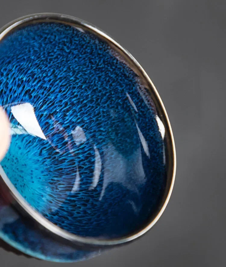 Set de thé nomade  –  Bol céleste & émail bleu nuit